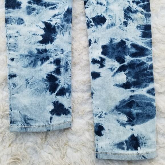 Bleach TieDye Jeans AEO Size 2 Acid Wash Stretch Marbled Denim Skinny Jeggings - Picture 7 of 9
